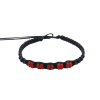 Macrame bracelet with red bone beads