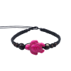 Macrame bracelet with dyed purple color turtle pendant