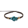 Macrame bracelet with dyed blue turqouise and Tamrind wood bead