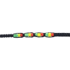 Mix bead anklet with 3mm glass bead rasta color
