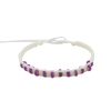 Macrame bracelet with bone bead purple color