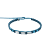 Macrame bracelet with real shell with 4mm dyed blue turquoise bead