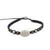 Macrame bracelet with dyed white howlite stone pendant with brass beads
