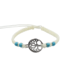 Macrame bracelet with tree of life metal pendant