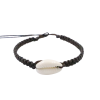 Cowrie shell pendant cotton wax bracelet