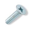 สกรูมิลแฉก หัวเตเปอร์ ชุบซิ้งค์ขาว / Cross Flat Head Machine Screws