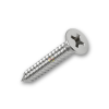 สกรูเกลียวเหล็กหัวเตเปอร์ FH+ ชุบนิกเกิ้ล / Cross Flat Head Tapping Screws