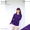 เสื้อยืดคอกลมแขนยาวคอทตอน100% สีม่วงเข้ม