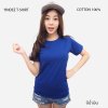 เสื้อยืดคอกลมแขนสั้นคอทตอน100% สีน้ำเงินธงชาติ