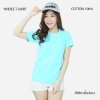 เสื้อยืดคอกลมแขนสั้นคอทตอน100% สีมิ้นอ่อน