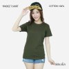 เสื้อยืดคอกลมแขนสั้นคอทตอน100% สีเขียวขี้ม้า