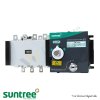 สวิตช์สลับแหล่งจ่ายไฟอัตโนมัติ SUNTREE SQ8P-100 สีขาว ขนาด 100A พร้อมไฟแสดงสถานะและตำแหน่งสำหรับใช้งานแบบ Manual