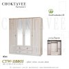 ตู้เสื้อผ้า 180ซม. 4บานเปิด กระจก 2บาน 4ลิ้นชักนอก CTW-118801