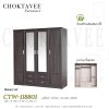 ตู้เสื้อผ้า 180ซม. 4บานเปิด กระจก 2บาน 4ลิ้นชักนอก CTW-118801