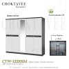 ตู้เสื้อผ้า 220ซม. 5บานเปิด กระจกเงา 2ลิ้นชักใน CTW-122201M