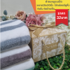 ผ้าขนหนูขนเป็ดขนาด15x30 นิ้ว ใส่กล่องมีหูหิ้ว ผูกโบ