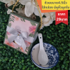 ถ้วยขนาด4.5นิ้ว+ช้อนเซรามิค ใส่กล่องมีหูหิ้ว ผูกโบ