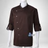 เสื้อเชฟแขนยาวสไตล์มินิมอล – สีน้ำตาลเข้ม