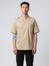 Short Sleeve Chef Jacket – Round Neck | Snap Button Closure