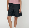 Unwashed Denim Scallop Shorts - Raw Denim