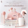 SCbrush Pink Angle Brush Set 10 Pieces With Bag | เซตแปรงแต่งหน้า นางฟ้าสีชมพู 10 ชิ้น พร้อมกระเป๋า รุ่น Upgrade รหัส 733