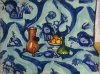 Nature morte, camaïeu bleu