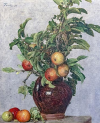 Vase aux pommes et feuillage