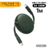 VOLTME POWERLINK YOYO RETRACTABLE USB-C TO USB-C: 1M :100W-Black
