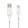 สายชาร์จ Belkin BOOSTCHARGE Braided Cable 12W (CAB002bt1MWH) USB-A to C (1 เมตร) White