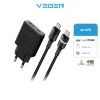VEGER VC-30W07 & V-CC09 ชุดชาร์จเร็ว หัวชาร์จ PD 30W USB-A/Type-C พร้อม สายชาร์จเร็ว LED Type-C To Type-C ชาร์จ 65W