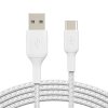 สายชาร์จ Belkin BOOSTCHARGE Braided Cable 12W (CAB002bt1MWH) USB-A to C (1 เมตร) White