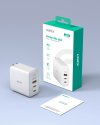 อะแดปเตอร์ AUKEY Wall Charger 1 USB-A / 2 USB-C White