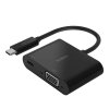 Belkin USB-C to VGA Adapter with Power Pass-Thru PD 60W for Video Output Projection – 15 cm. (AVC001btBK) – Black