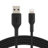Belkin BOOSTCHARGE Braided Lightning Cable สายชาร์จ Lightning (2 เมตร) – Black