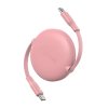 Voltme สายชาร์จ Powerlink YOYO Retractable USB-C TO USB-C : 1M :60W - PINK