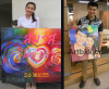 ลูกค้าประทับใจถือผลงานภาพวาดสีน้ำมันขนาดใหญ่ ของขวัญพิเศษจาก ARTBKK