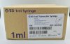 BD syringe 1 mL หัวธรรมดา (RF302100) ยกกล่อง 100 ชิ้น