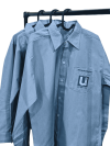 เสื้อเชิ๊ตลายทางสีฟ้าทรงผู้ชาย (เจ้าหน้าที่)