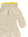 ถุงมือผ้าสีขาวขอบเหลือง (ฝ่ายผลิต)