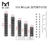 ขนาดความยาวราง M-LOK อลูมิเนียม ตั้งแต่ 5 ช่อง ถึง 13 ช่อง พร้อมชุดน็อตติดตั้ง 5