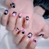 ลายเล็บเพ้นท์เจลสายร็อคหวานๆ สีชมพูดำ ร้านทำเล็บ First Nail Studio