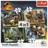 TREFL 4in1 Jigsaw Puzzle - Threatening dinosaurs / Jurassic World จิ๊กซอว์เด็ก 4 ปี+