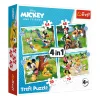 TREFL 4in1 Jigsaw Puzzle - Mickey Mouse nice day / Disney จิ๊กซอว์เด็ก 4 ปี+