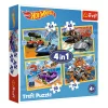 TREFL 4in1 Jigsaw Puzzle - Hot Wheels vehicles จิ๊กซอว์เด็ก 4 ปี+