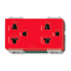 Grounding Duplex Universal Receptacle (Red) 16A 250V~