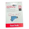 Sandisk Dual FlashDrive#SDDDC3-64GB Dual USB -TypeCสีฟ้า