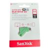 Sandisk Dual FlashDrive#SDDDC3-64GB Dual USB -TypeCสีเขียว