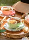 ชุดกาแฟ ชุดชา แพค3ชิ้น มีแก้ว1/จาน1/ช้อน1 ทำจากเนื้อโบนไชน่า คุณภาพดีมาก ออกแบบสวยงาน