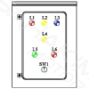 ผังหน้าตู้ควบคุมบูสเตอร์ปั๊ม 1 ปั๊ม STAC รุ่น BPO301D00 แสดงไฟสถานะ L1-L6 และสวิตช์ควบคุม SW1