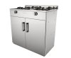 Double burner gas cabinet stove with stainless steel body